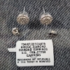 Image 1 : Beautiful Sterling Silver Bridge Diamond Earring Set Featuring 1/10 CTTW Diamonds ~ Weighs 2 Grams T