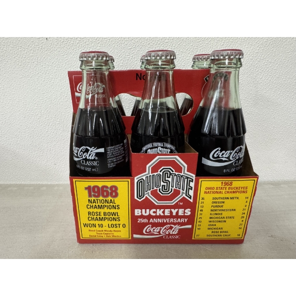 6 Pack Of Ohio State Coca-Cola 25th Anniversary Championship Edition Bottles