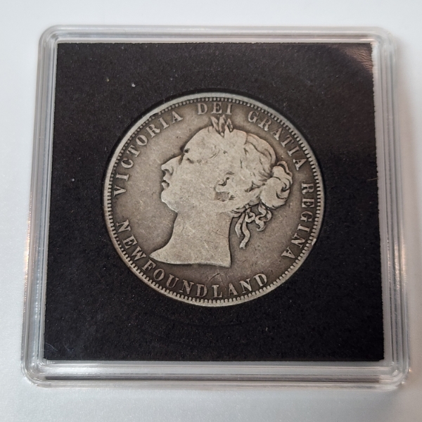 Rare 1871 Newfoundland 50 Cent Piece .925 Silver Coin ASW: ~0.3504 oz
