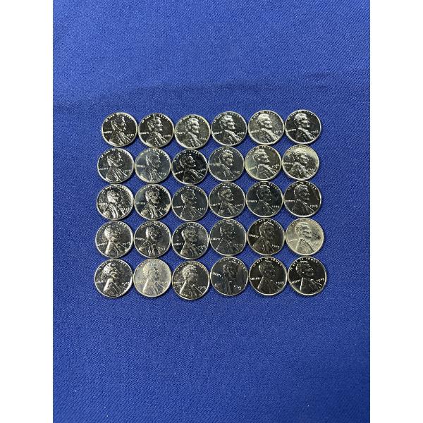 Lot of 30 1943 Lincoln Wheat Steel Pennies FV: $.30