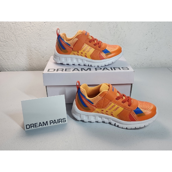 Brand New in Box Dream Pairs Youth Kids Size 12 Orange/Royal Bule Velcro Shoes 