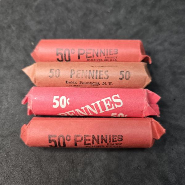 (4) Rolls of Wheat Pennies
