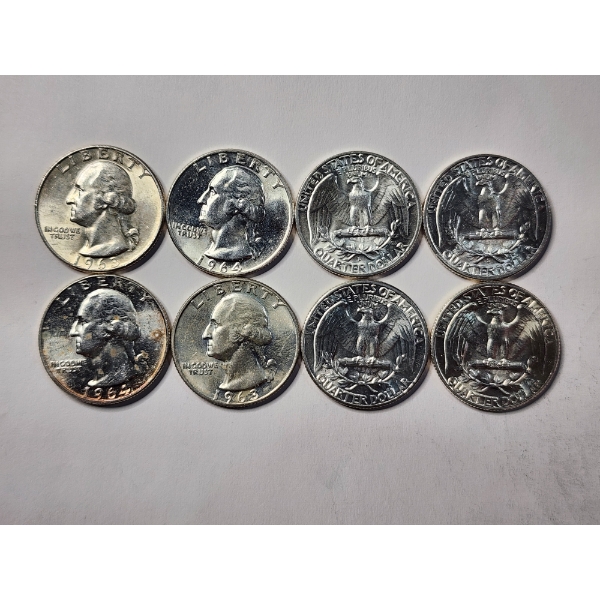 $2.00 Face Value in 90% Silver Quarters - Brilliant Condition
