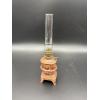 Image 4 : Vintage Ceramic Pot Belly Stove Miniature Oil Lamp with interchangeable globes - ~10 inches tall