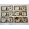 Image 1 : Six Assorted United States $1 Blue Seal Silver Certificates FV: $6.00