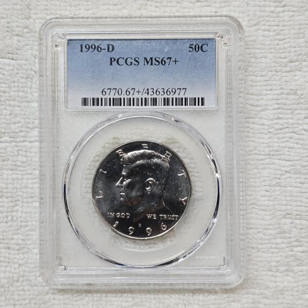 1996-D Kennedy Half Dollar, graded MS67+ by PCGS