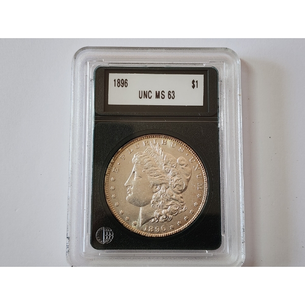 1896 Uncirculated MS 63 90% Silver Morgan Dollar 