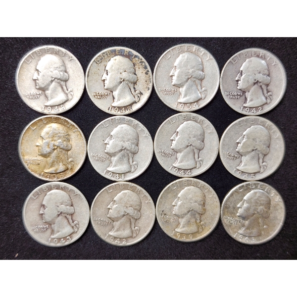 $3 Face Value in Assorted 90% Silver United States Washington Head Quarters