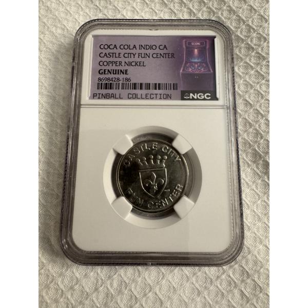 Coca-Cola Indio, CA Castle City Fun Center Copper Nickel Token - Graded By NGC - Mint Condition