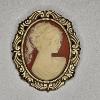 Image 2 : Pair of Classic Left-Facing Female Silhouette Portrait Brooches
