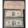 Image 1 : Series 1953 Red Seal $2 Bank Note, Series 1976 Green Seal $2 Bank Note & 20 Pesos Foreign Note