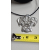Image 4 : Don Drumm 2.5" Pewter Boxer Dog Pendant On Simple Black Cord 