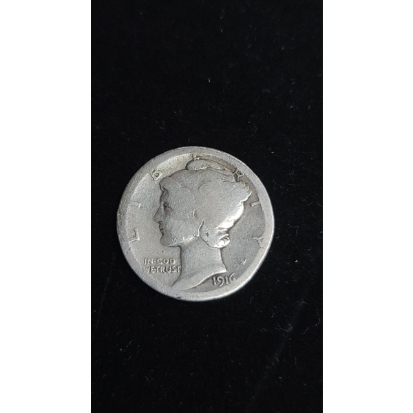 1916-D 90% Silver Mercury Dime
