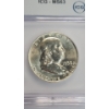 Image 2 : ICG 1958-D MS63 90% Silver Franklin Half Dollar