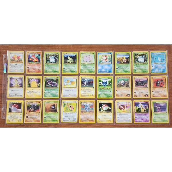 27 Assorted Vintage Pokemon Trading Cards Including Pikachu, Eevee, Brock's, A 1st Edition & More!