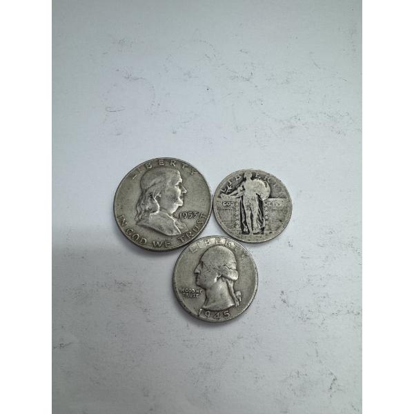 United States 90% Silver Quarters and Half Dollar- $1.00 Face Value - Assorted Dates- Wonderful Cond