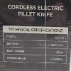 Image 4 : Sakerneo Cordless Electric Fillet Knife Model KH-HS 7.2V