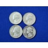 Image 1 : x4 Assorted Years U.S. 90% Silver Washington Quarters FV: $1.00