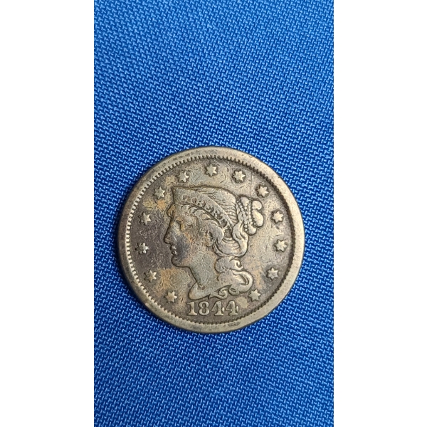 1844 United States "Braided Hair" Large Cent. 