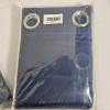 Image 4 : Packaged 20x20 Woven Pillow Covers & 52x84 Navy Blue Grommet Blackout Curtain Panel