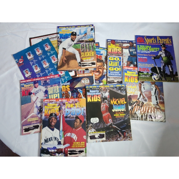 Assorted Vintage Magazines: Sports Illustrated Kids, Sports Parents - Including Trading Card Pages! 