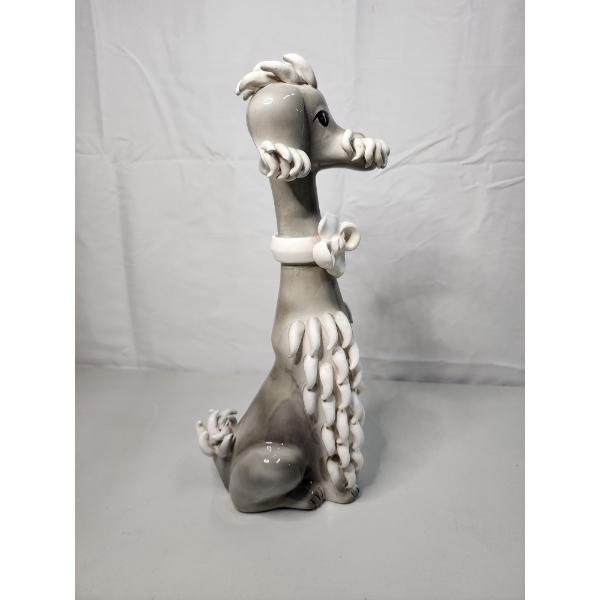Excellent Vintage Mid-Century "Spaghetti" Poodle Figurine - Norcrest Japan - 14in Tall