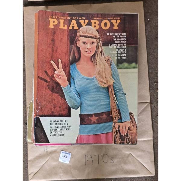 Assortment of 1970s Playboy Magazines