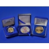 Image 1 : Colorized 2002 American Eagle 1 oz Silver Eagle, & 2 Gold-Plated Copy Coins