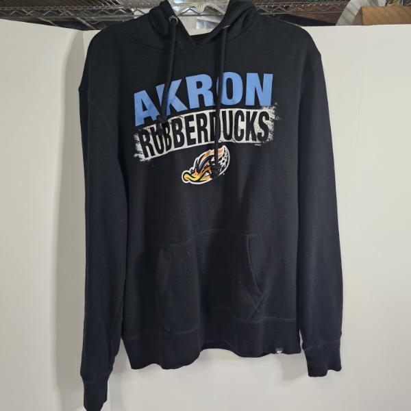 '47 Brand MiLB Akron RubberDucks Black Pullover Hooded Sweatshirt - Size Large