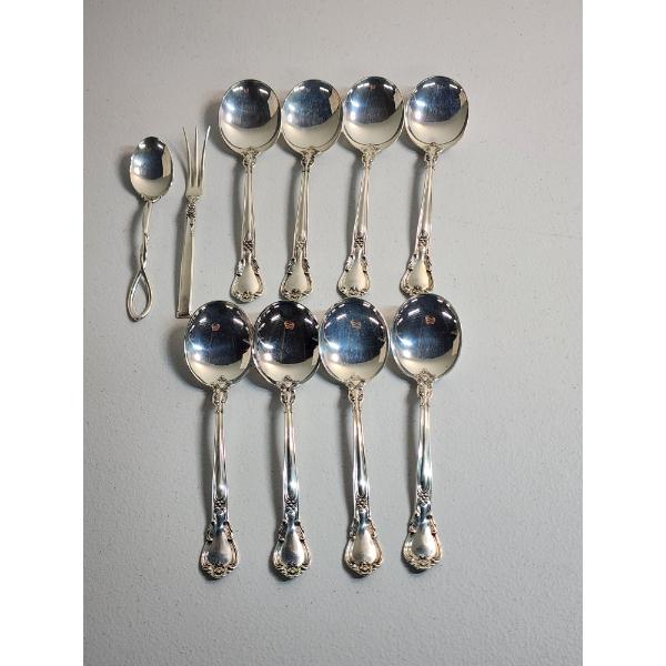 Sterling Silver Silverware Including Gorham Chantilly, "Silver Rose" & Frank Whiting TW: 321.5g