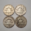 Image 2 : Four United States 90% Silver 1950 Franklin Half Dollars - FV: $2.00