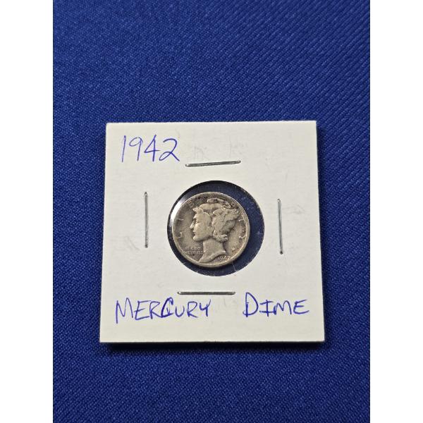 1942 Mercury Silver Dime 90% Silver