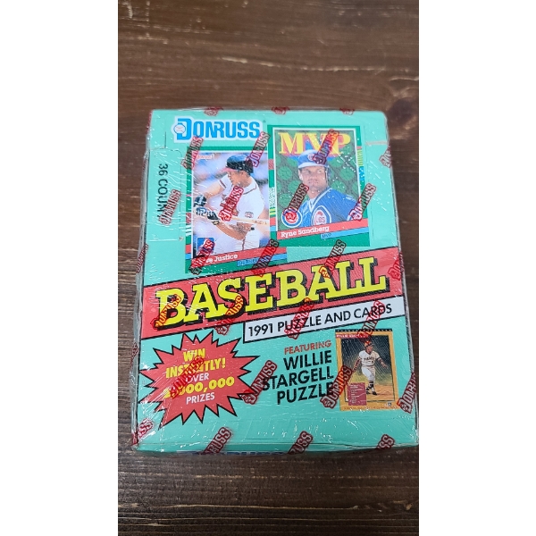 Sealed Box Of 1991 DonRuss 36 Count Packs/15 Cards Per Pack Baseball Cards 