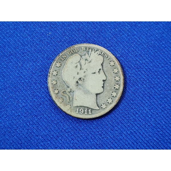1911-S 90% Silver Barber Half Dollar 