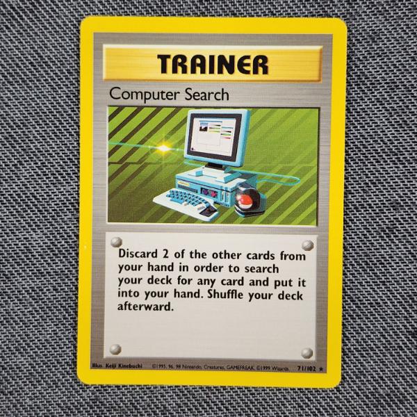 Computer Search 71/102 RARE Trainer Vintage Base Set Pokemon Trading Card in Near Mint Condition!