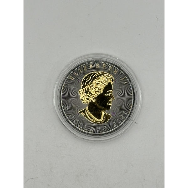 Canada 1oz .9999 Silver Maple Leaf - Gold Plated Queen and Maple Leaf