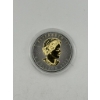 Image 1 : Canada 1oz .9999 Silver Maple Leaf - Gold Plated Queen and Maple Leaf