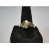 Image 1 : Vintage 10K Gold Bypass Ring With Diamonds - Size 8 - TW: 2.6g