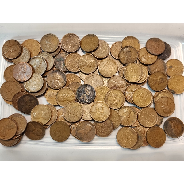 Approx. $1.00 Face Value of Assorted Lincoln Pennies - Maily Wheats 