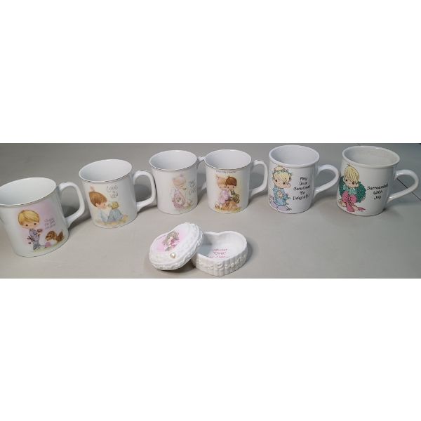 Precious Moments Coffee Mugs/Heart Trinket Box