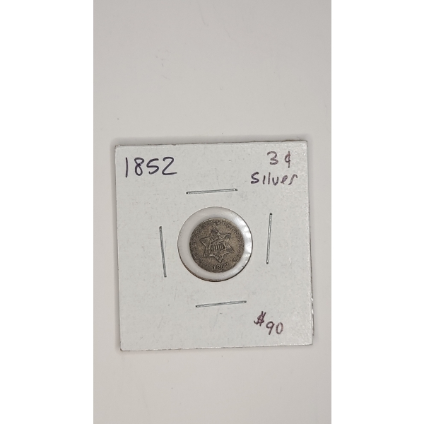 1852 United States Three-Cent 75% Silver Coin