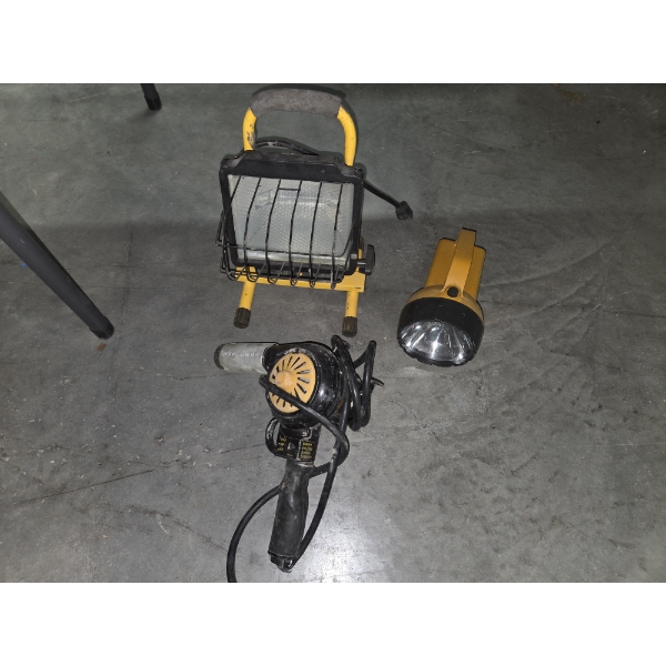 Shop Light, Flash Light & Heat Gun In Good Working Order