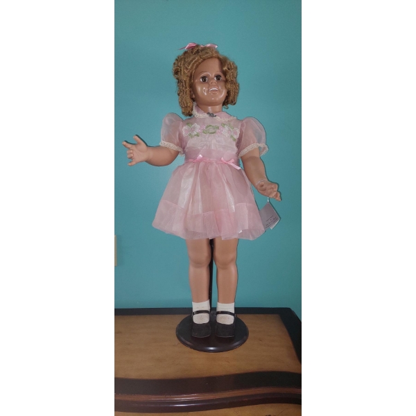 Large Vintage 35" Shirley Temple limited Edition Collectible Doll By Danbury Mint With Stand