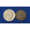 Image 1 : United States Unknown Year Buffalo Nickel & 1890 Indian Head Cent - Face Value: $0.06
