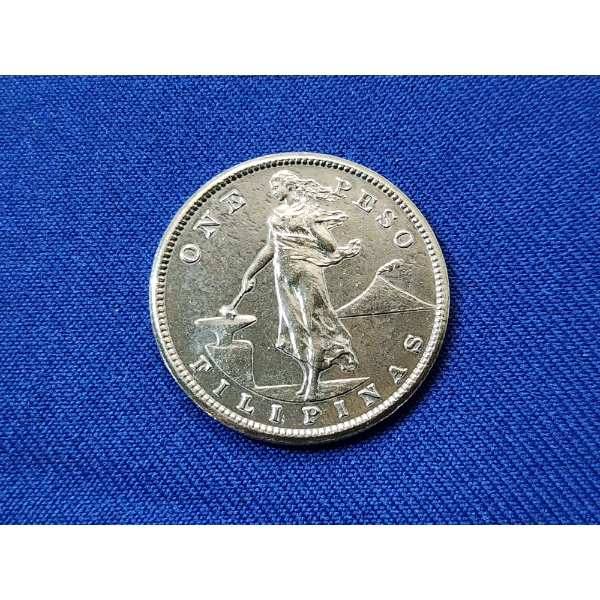 1907-S Philippines United States One Peso Silver Coin ASW: 0.5144 oz 