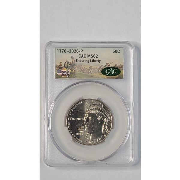 CAC 1776-2026-P MS62 Enduring Liberty Half Dollar