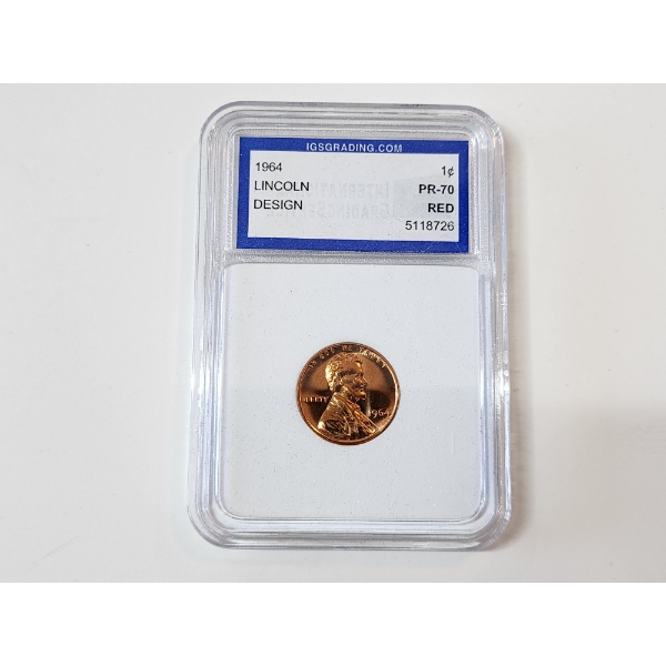 IGS GRADED 1964 Lincoln Memorial Cent PR70 RED