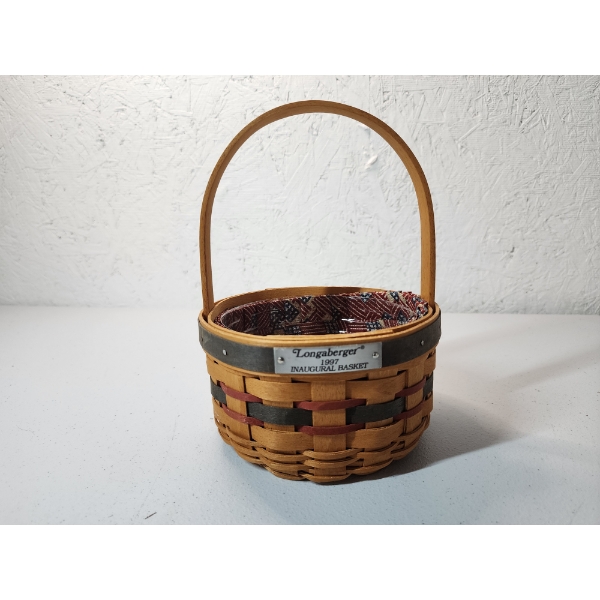 Longaberger 1997 Inaugural Basket with Plastic and Fabric Liner - Excellent Condition!