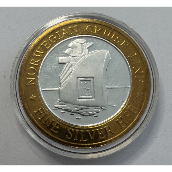 "Silver Strike" 0.6 Troy Oz .999 Fine Silver Limited Edition Gaming Token ft Norwegian Cruise Line