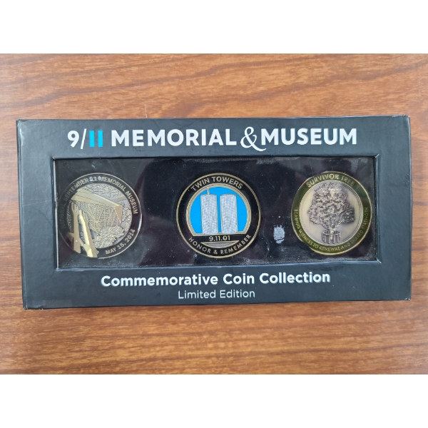 9/11 Memorial & Museum Commemorative Coin Collection - 3 Coins in One!